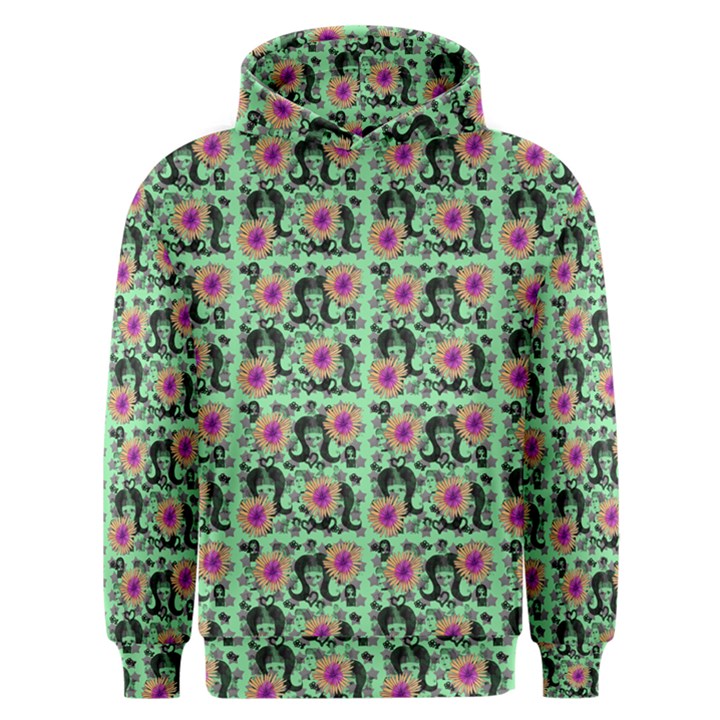 60s Girl Floral Green Men s Overhead Hoodie