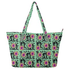 60s Girl Floral Green Full Print Shoulder Bag by snowwhitegirl