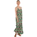 60s Girl Floral Green Cami Maxi Ruffle Chiffon Dress View1