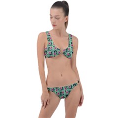 60s Girl Floral Green Ring Detail Crop Bikini Set by snowwhitegirl