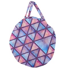 Triangle Mandala Pattern Giant Round Zipper Tote by designsbymallika