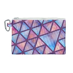 Triangle Mandala Pattern Canvas Cosmetic Bag (large) by designsbymallika