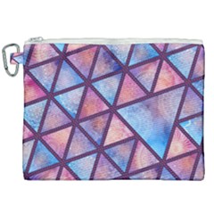 Triangle Mandala Pattern Canvas Cosmetic Bag (xxl) by designsbymallika