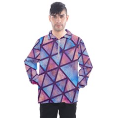 Triangle Mandala Pattern Men s Half Zip Pullover by designsbymallika