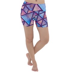 Triangle Mandala Pattern Lightweight Velour Yoga Shorts by designsbymallika