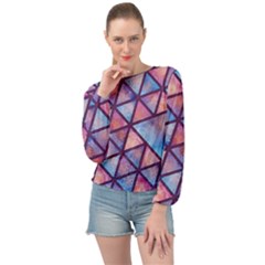 Triangle Mandala Pattern Banded Bottom Chiffon Top by designsbymallika