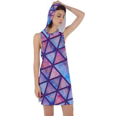 Triangle Mandala Pattern Racer Back Hoodie Dress