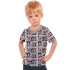 60s Girl Floral White Kids  Sports Tee