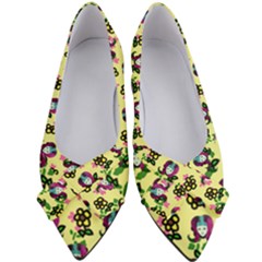 60s Girl Yellow Floral Daisy Women s Bow Heels