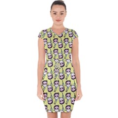 Doctor Pattern Capsleeve Drawstring Dress  by snowwhitegirl