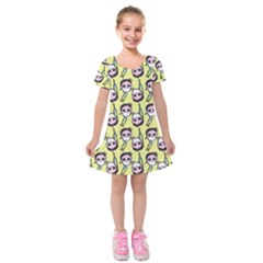 Doctor Pattern Kids  Short Sleeve Velvet Dress by snowwhitegirl