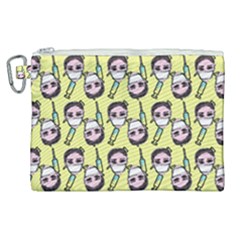 Doctor Pattern Canvas Cosmetic Bag (xl) by snowwhitegirl