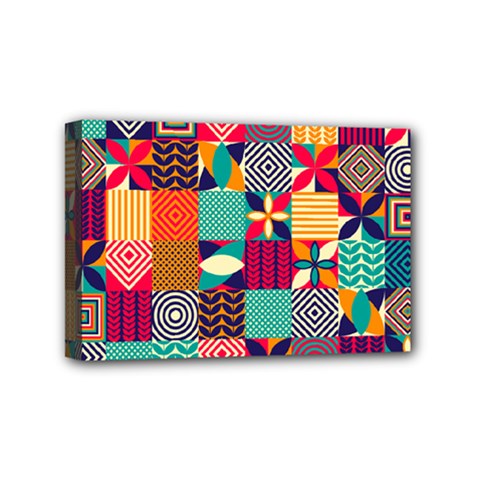 Geometric Mosaic Mini Canvas 6  X 4  (stretched) by designsbymallika