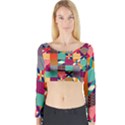 Geometric Mosaic Long Sleeve Crop Top View1