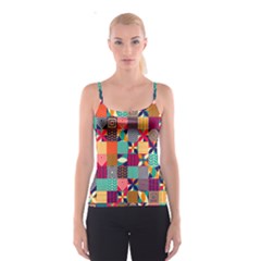 Geometric Mosaic Spaghetti Strap Top by designsbymallika