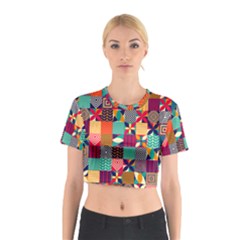 Geometric Mosaic Cotton Crop Top by designsbymallika