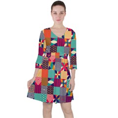 Geometric Mosaic Ruffle Dress by designsbymallika