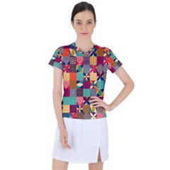 Geometric Mosaic Women s Sports Top by designsbymallika