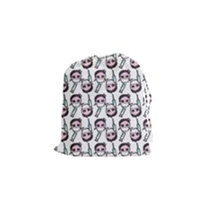 Doctor Pattern White Drawstring Pouch (small) by snowwhitegirl