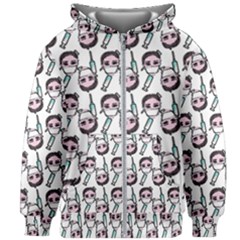 Doctor Pattern White Kids  Zipper Hoodie Without Drawstring