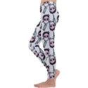 Doctor Pattern White Kids  Lightweight Velour Leggings View2