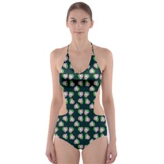 Darla Teal Cut-out One Piece Swimsuit by snowwhitegirl