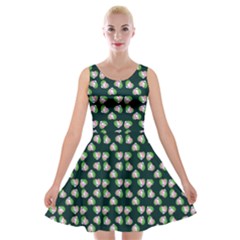 Darla Teal Velvet Skater Dress by snowwhitegirl