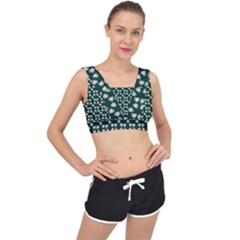 Darla Teal V-back Sports Bra by snowwhitegirl