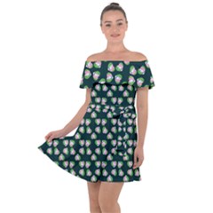 Darla Teal Off Shoulder Velour Dress by snowwhitegirl