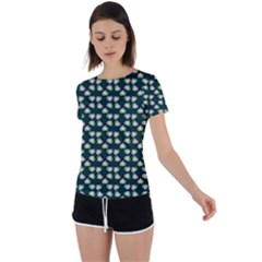 Darla Teal Back Circle Cutout Sports Tee