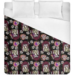 Braids Doll Daisies Black Duvet Cover (king Size) by snowwhitegirl