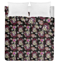 Braids Doll Daisies Black Duvet Cover Double Side (queen Size) by snowwhitegirl