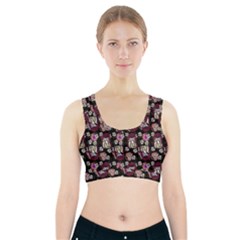 Braids Doll Daisies Black Sports Bra With Pocket by snowwhitegirl