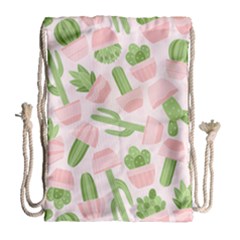 Cactus Pattern Drawstring Bag (large) by designsbymallika