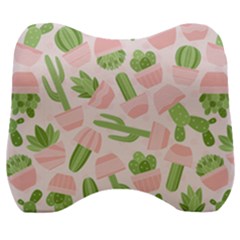 Cactus Pattern Velour Head Support Cushion by designsbymallika