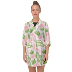 Cactus Pattern Half Sleeve Chiffon Kimono by designsbymallika