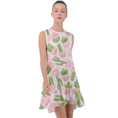 Cactus Pattern Frill Swing Dress by designsbymallika