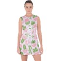 Cactus Pattern Lace Up Front Bodycon Dress View1