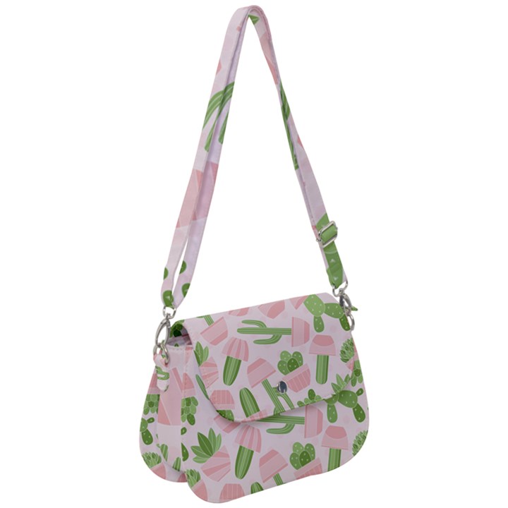 Cactus Pattern Saddle Handbag