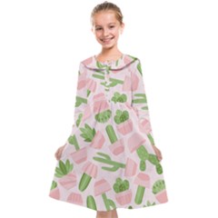 Cactus Pattern Kids  Midi Sailor Dress