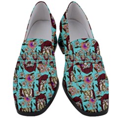 Braids Doll Daisies Blue Women s Chunky Heel Loafers by snowwhitegirl