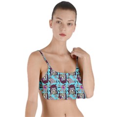 Braids Doll Daisies Blue Layered Top Bikini Top  by snowwhitegirl