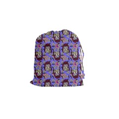 Braids Doll Daisies Purple Drawstring Pouch (small) by snowwhitegirl