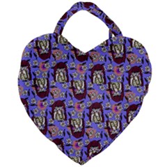 Braids Doll Daisies Purple Giant Heart Shaped Tote by snowwhitegirl