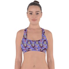 Braids Doll Daisies Purple Cross Back Hipster Bikini Top  by snowwhitegirl