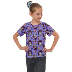 Braids Doll Daisies Purple Kids  Mesh Piece Tee