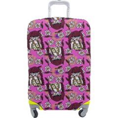 Braids Doll Daisies Pink Luggage Cover (large)