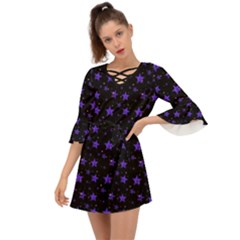 Blue Stars Criss Cross Mini Dress