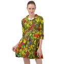 Colorful brush strokes painting on a green background                                                      Mini Skater Shirt Dress View1