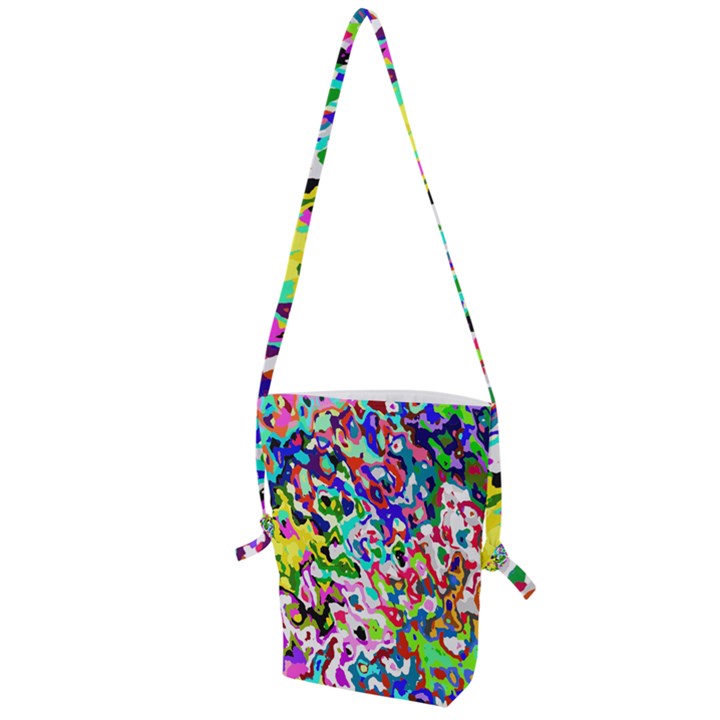 Colorful paint texture                                                    Folding Shoulder Bag